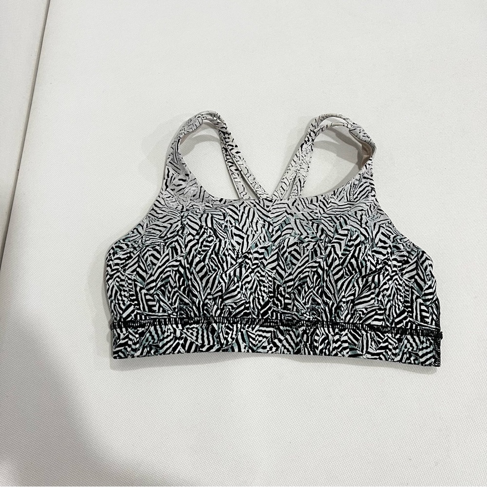 Lululemon Energy Bra Size 6 Nulux Dazzle Energy Bra 50g Alpine White Black